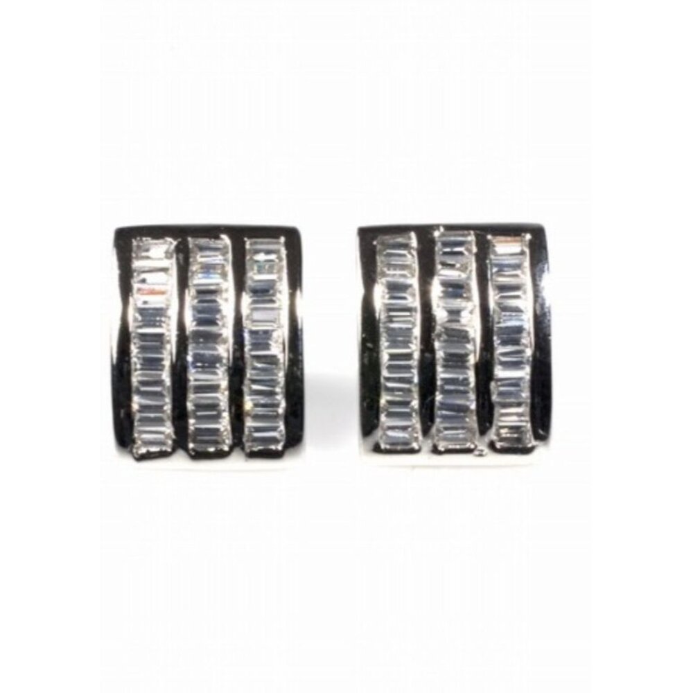 Men Clear CZ Earrings